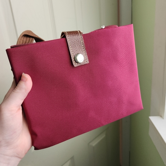 NWT foldable tote bag, raspberry color - Picture 2 of 5